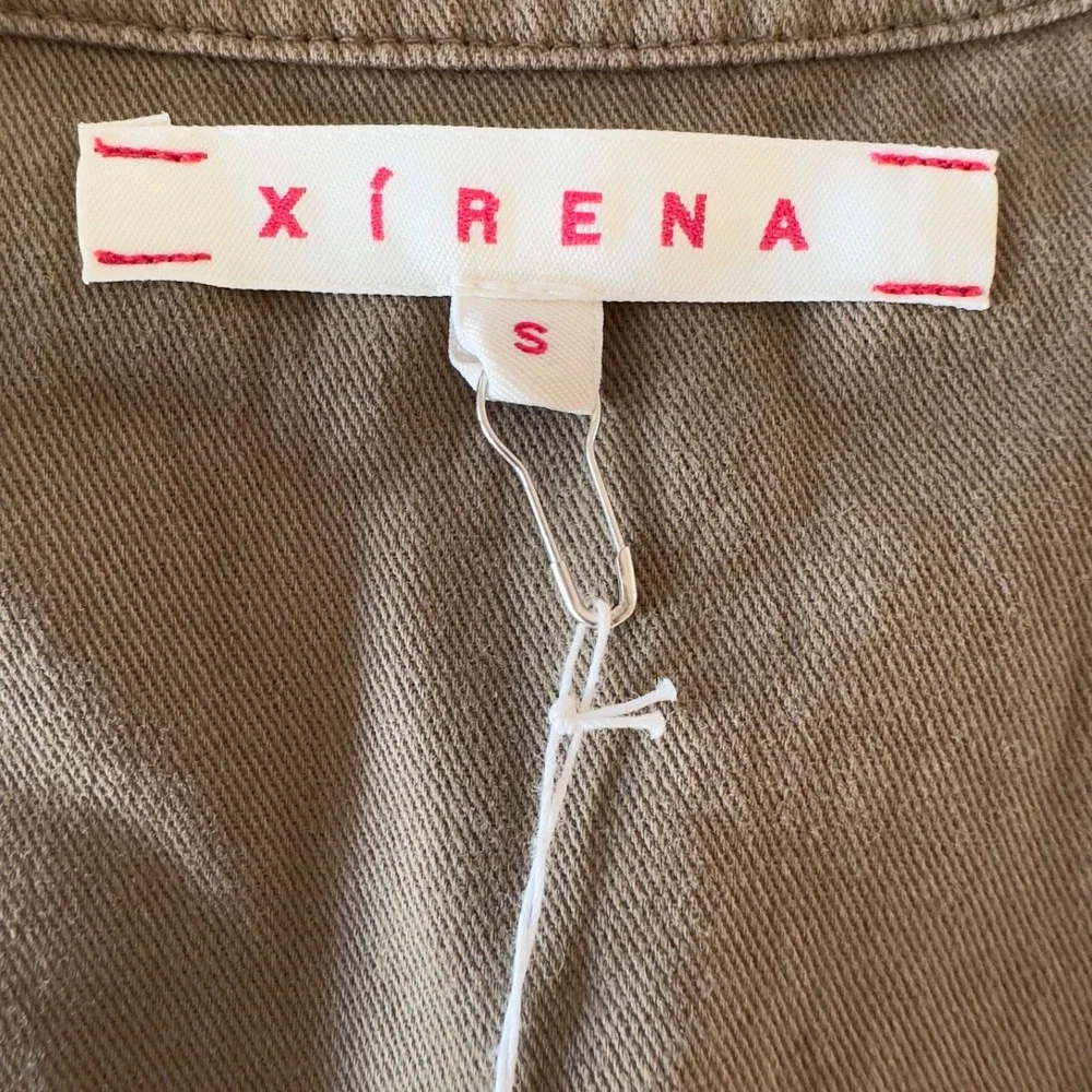Xirena‎ Long Sleeve Wylie Jumpsuit-Button Front Tie Waist-Khaki Green-Size S NWT